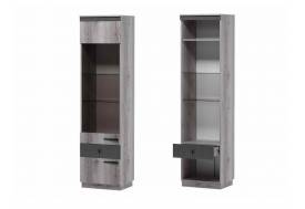 Шкаф витрина пенал на цоколе Ольга 3 дуб делано