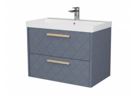 Тумба Кристалл 60 подвесная 2 ящика ручка дуб, раковина Океан 60 шато азур