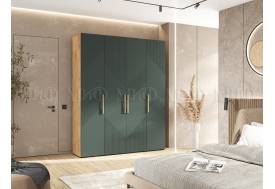 Шкаф 4-х створчатый (1800) Ирис Браш Мени Грин, Дуб Крафт