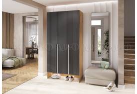 Прихожая Луна шкаф 3-х створчатый Графит, Дуб Крафт