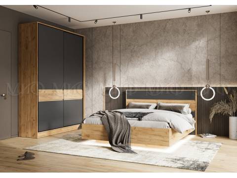 Спальня Роджина Дуб крафт/Графит