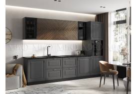 Кухня Престиж 3000 мм Компоновка №1 Графит софт/Прайм орех