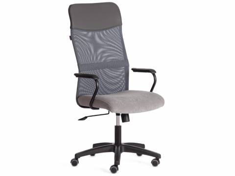 Кресло PRACTIC (мп) флок серый/металлик