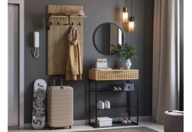 Прихожая Мебельсон К15 дуб крафт золотой/черный муар