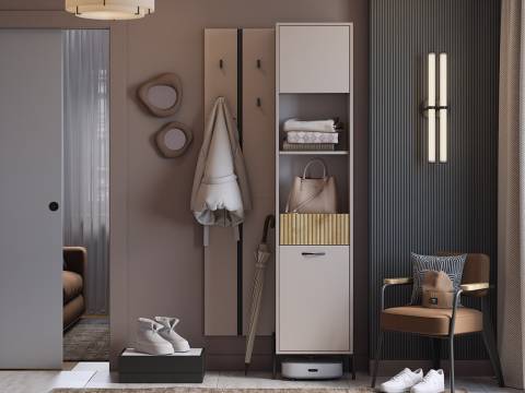 Прихожая Мебельсон К23 дуб крафт золотой/кашемир