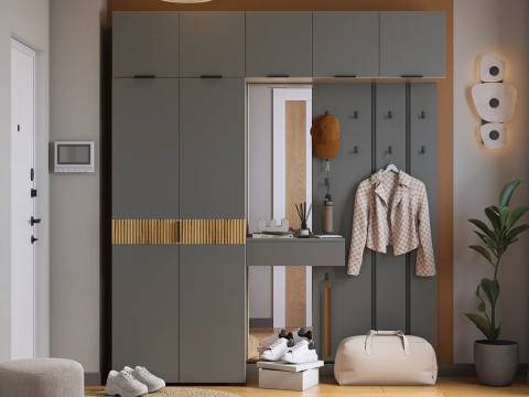 Прихожая Мебельсон К35 дуб крафт золотой/графит