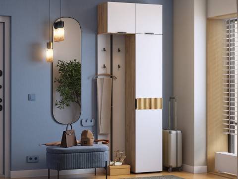 Прихожая Мебельсон К37 дуб крафт золотой/белое дерево