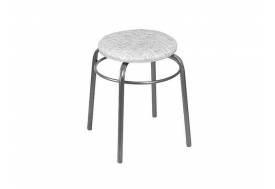 Табурет круглый Эконом 22 Б с кольцом кожзам мрамор/серый