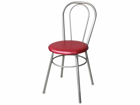 Стул №1 ДХ-8 без мягкой спинки обивка малиновый