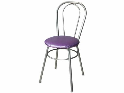 Стул №1 ДХ-8 без мягкой спинки обивка сиреневый