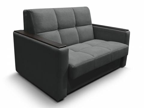 Диван Рэй 1200х2000 Клетка с прямыми подлокотниками с МДФ вивальди 34