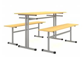 Стол обеденный с 2-я скамьями на 4-х человек Лц.СТШС-4 Лц.СКШС-4 Лицей