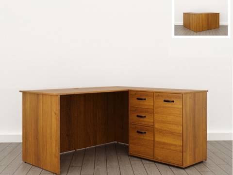 Стол угловой с тумбой (С-31) Soft однотонный