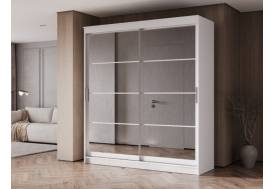 Шкаф-купе Гранд-1 2000 Белый гладкий-двери Зеркало