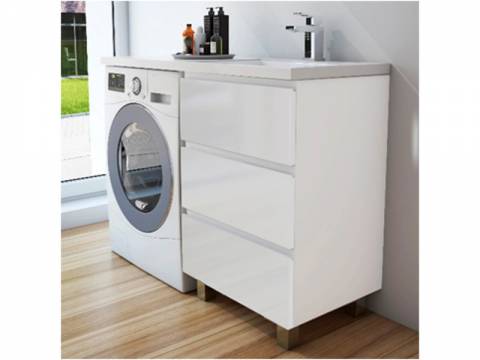 Тумба с раковиной Dallas Luxe 1200 напольная 3 ящика правая