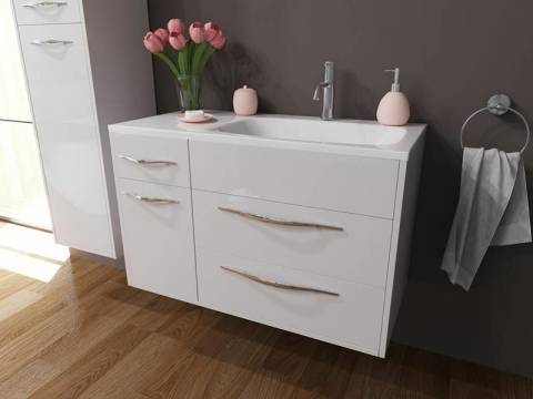 Тумба с раковиной Barcelona 900 правосторонний подвесной 3 ящика 1 дверь