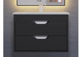 Тумба с раковиной Uperwood Modul матовая черная 65 см
