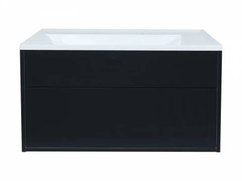 Тумба с раковиной Uperwood Lotus Premium черная 80 см