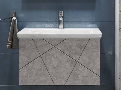 Тумба Geometry 700-0-1 Como навесная бетон