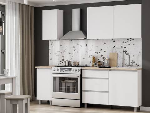 Кухонный гарнитур Денвер 1600 Белый текстурный