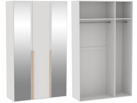 Шкаф 3-дверный с двумя зеркалами Аврора