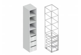 Пенал Вита с 3 ящиками белый лофт