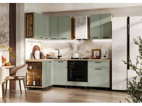 Кухня Оливия NEW 1,4*2,4 Кашемир, Дуб Крафт