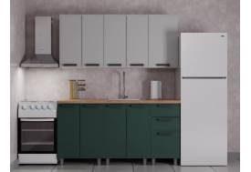 Кухонный гарнитур Магнолия 1600 мм Керамика/Изумруд