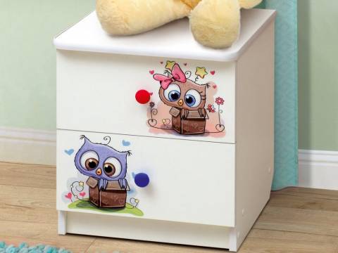 Тумба прикроватная с фотопечатью Совята